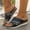 Black, variant on iTNHFP Indoor Slippers Washable Summer Women's Summer Fashion Open Toe Leather Face Flower Rhinestone Cool Slippers Outdoor Beach Slippers