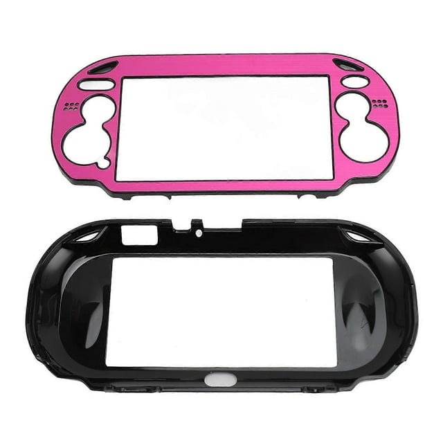 Hard Case Cover for PS Vita 1000 Perfect Fit Replacement Aluminum Alloy Protective Case Hard for PSV 1000 Game Console Light Red