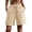 Beige, variant on Womens Drawstring Elastic Waist Shorts - Travel Vacation Casual Loose Straight Leg Bermuda Shorts with Front Pockets, Wine, s