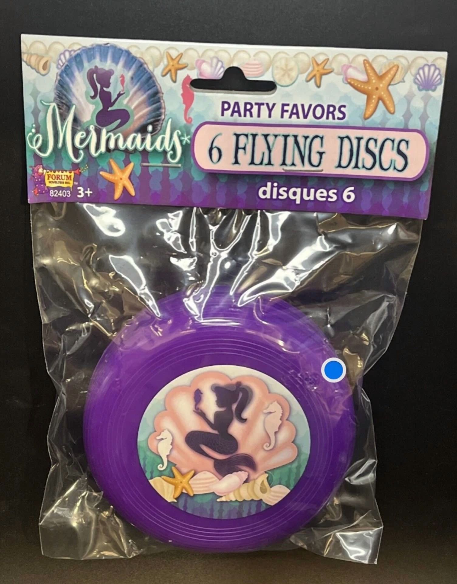 Mermaids Pack Of 6 Flying Discs (Party Favor) - Forum Novelties