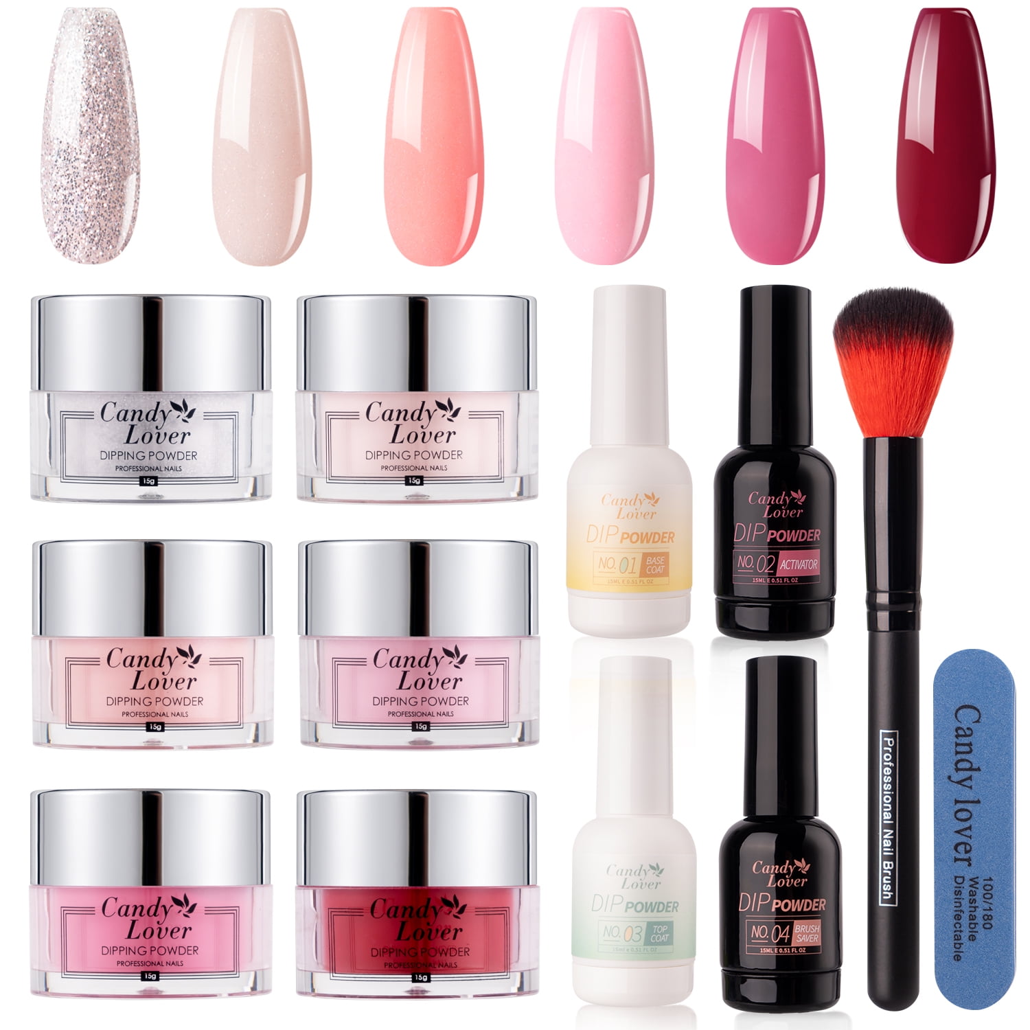 Candy Lover Dip Powder, 6 Colors Dip Powder Nail Kit, Dipping Powder