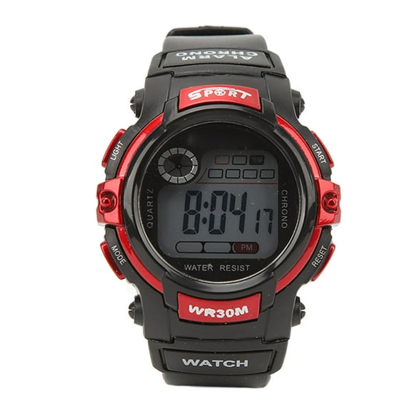 Reloj deportivo Reloj electrónico LCD digital Reloj luminoso para hombres para actividades al aire libre Rojo YUNYI BRAND  Deportes