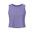thumbnail image 5 of Feancey Women's Crop Tank Tops Loose Fit Sleeveless T-Shirts Solid Color Casual Workout Tank Top Dressy Trendy Going Out Tee Tops Purple XXL, 5 of 7