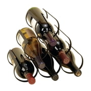 DecMode 12" x 10" Black Metal 6 Bottle Wine Rack with Curved Holders, 1-Piece