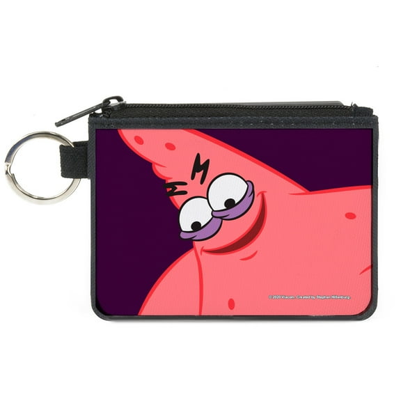 Nickelodeon Wallet, Coin Purse, Sponge Bob Savage Patrick Pose Purple, Canvas