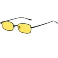 thumbnail image 3 of FEISEDY Vintage Slender Square Sunglasses Retro Small Metal Frame Candy Colors B2295, 3 of 14