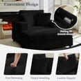 thumbnail image 6 of ZAFLY Oversized Accent Chair with Storage Ottoman, Single Sleeper Sofa Armchair, Lounge Sofa Bed for Living Room, Black, 6 of 6