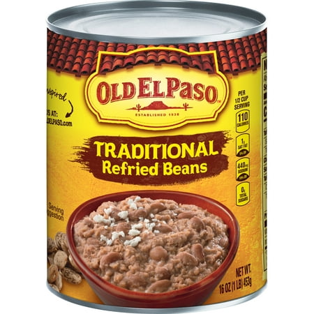 (6 Pack) Old El Paso Traditional Refried Beans, 16 oz (The Best Refried Beans)
