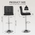 thumbnail image 7 of SAETSFEG Bar Stools, Thickened Seat Cushion Adjustable Swivel Bar Stool with Backrest, Counter Height PU Leather Bar Chairs for Kitchen Island, Dining Room, Black, 7 of 7