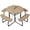 Tan, variant on Best Choice Products 8-Person Circular Outdoor Picnic Table w/ 4 Benches, Umbrella Hole, 2000lb Capacity - Green