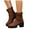 Brown, variant on Women's Platform Ankle Boots Round Toe Chunky Block Heel Fall Booties Lug Sole Buckles Heeled Dressy Pumps Shoes Black 7.5