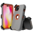 thumbnail image 4 of Xhy iPhone 14 Case with Belt Clip Holster+Screen and Lens Protector Military Grade Heavy Duty Shockproof Armor Detachable for iPhone 14 6.1 inch 2022 Phone -Gray+Orange, 4 of 6