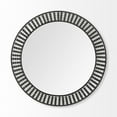 thumbnail image 2 of Homeroots 376427 42 in. Round Black Metal Frame Wall Mirror with Wood Beads, 2 of 2
