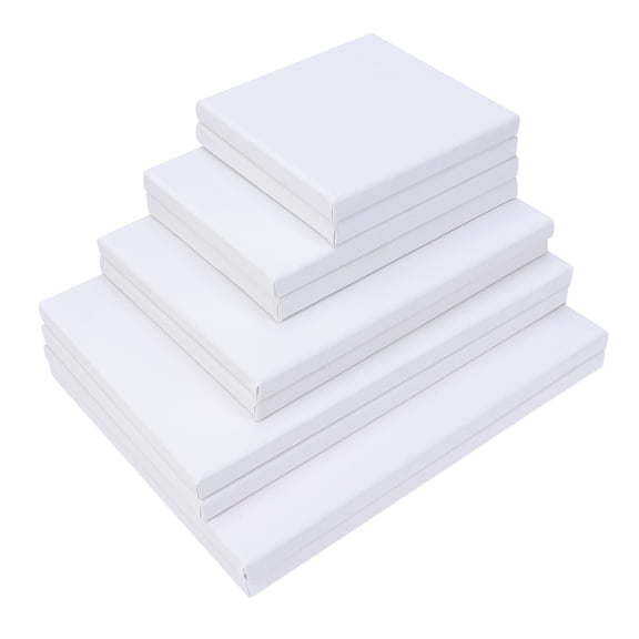 HONMEET 15x20in White Wood Frame Stretched Canvas 10-Pack, Blank Canvas Panels for Painting, Drawing, and Art Projects