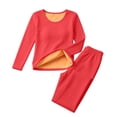 thumbnail image 4 of Edvintorg Matching Sets Women Plus Size Fashion Crew Neck Long Sleeve Top and Pant Thermal Fleece Outfits 2 Piece Loungewear Women Clothing Red L, 4 of 9