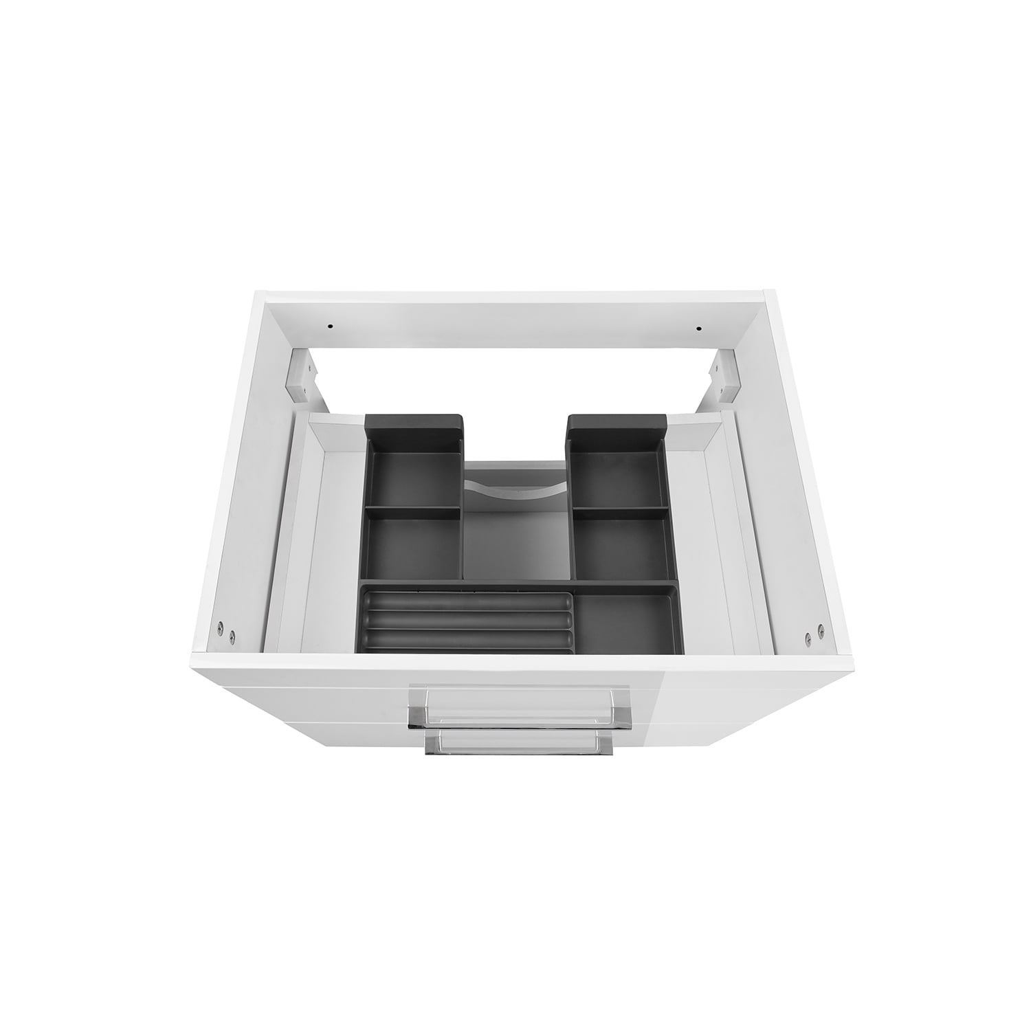 Demi Bonn 24" Wall-Mounted Bathroom Vanity with Ceramic Sink, 2 Soft-Close Drawers and Aluminum Frame Mirror, Faucets and Drains Not Included, White