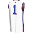 thumbnail image 3 of Unisex GameDay Greats #1 White SMU Mustangs Lightweight Basketball Jersey, 3 of 4