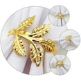 thumbnail image 3 of USHOBE 6Set Golden Leaf Napkin Holder Elegant Design for Table Decor, 3 of 8