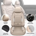 thumbnail image 2 of DIKSOAKR Car Seat Cover Fit for Chevy/Chevrolet Cruze 2011-2019: 2 Front Seat Covers Faux Leather Seat Cushion Waterproof Seat Protector Airbag Compatible(2 Seats,Beige), 2 of 7