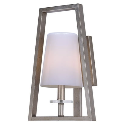 - Wall Sconces 1 Light Bulb Fixture With Platinum Dusk Finish Metal and Glass Material CA Bulbs 9 inch 60 Watts