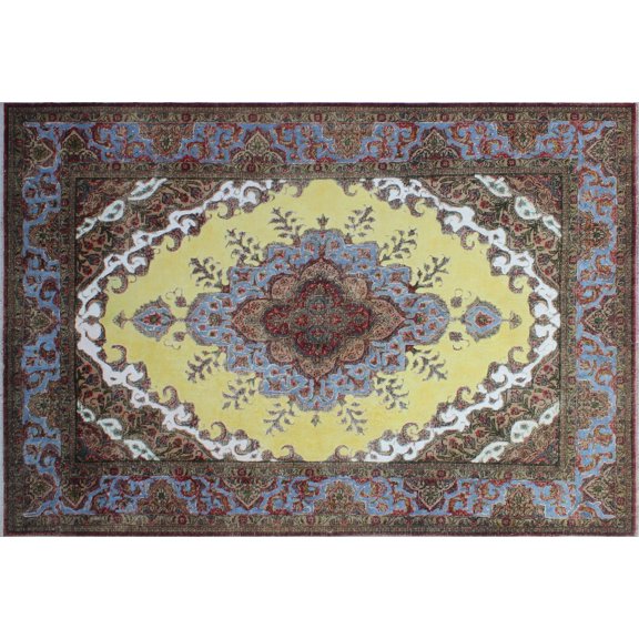 Vintage Enis Gold/Blue Rug, 7'9" x 11'4"