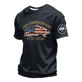 thumbnail image 3 of Zimjoy Men's 4th of July Patriotic T-Shirt 1776-2026 American Flag Print Short Sleeve Crew Neck Tee with USA 2026 Sleeve for Independence Day 250th Anniversary Navy L, 3 of 5