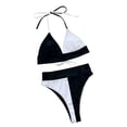 thumbnail image 1 of Traje de baño dividido con estilo para mujer Cintura ahuecada Color de costura Cómodo OAVQHLG3B Store lin121212, 1 of 3