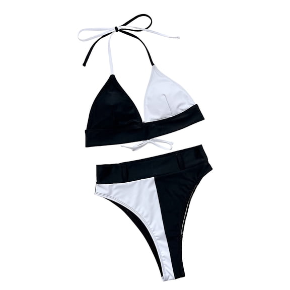 Babysbule Womens Swimsuits Clearance Fashion Women Split Swimsuit Show Waist Hollow Out Stitching Color Sexy