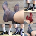 thumbnail image 5 of Mens Summer Thin Sheer Silk Evening Transparent Dress Business Socks, 5 of 7
