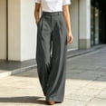 thumbnail image 6 of Womens Dress Work Pants High Waisted Trousers Wide Leg Pull on Stretchy Slacks with Pockets Casual Daily Wear Comfortable Fit by Yigetop Dark Gray S, 6 of 7