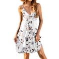 thumbnail image 3 of TARAINYA Summer Dresses for Women Casual V Neck Sleeveless Sundresses Floral Beach Short Dress with Pockets, 3 of 8