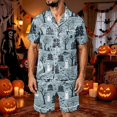 thumbnail image 3 of DORKASM Halloween Matching Pajamas for Men Pj Sets Bat Pumpkin Print Button Down Sleepwear Black M, 3 of 4