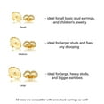 thumbnail image 3 of Tilo Jewelry 14K Solid Yellow Gold Comfortable Replacement Backings for Push-back and Screw-back Stud Earrings | Medium, 3 of 5