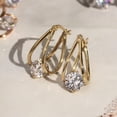 thumbnail image 4 of Lakshya Jewel LLC Stunning 14K Yellow Gold Finish Round Cut Cubic Zirconia Hoop Earrings, 4 of 4