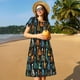 thumbnail image 4 of Easygdp Colorful Guitar para Vestido Transpirable de Mujer, Vestido Suelto de Manga Corta con Pliegues y Bolsillos para el Verano, 4 of 6
