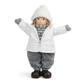 thumbnail image 2 of Northlight Winter Nordic Standing Christmas Figurine - 12" - White and Gray, 2 of 6