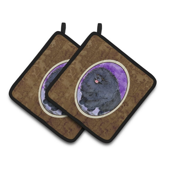 Carolines Treasures SS8686PTHD Pomeranian Pair of Pot Holders, 7.5HX7.5W, multicolor