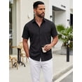 thumbnail image 5 of COOFANDY Men's Summer Casual Short Sleeve Button Down Shirt - Untucked Fit Dress Shirt with Pocket, 5 of 9