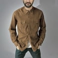 thumbnail image 1 of pstuiky Camisas de manga larga de invierno para hombre, Camiseta lisa de manga larga con cuello vuelto para hombre, informal, elegante, cómoda, con bolsillos y botones, con capucha top de hombre s, 1 of 6