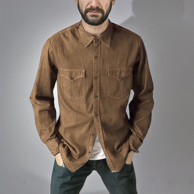 pstuiky Camisas de manga larga de invierno para hombre, Camiseta lisa de manga larga con cuello vuelto para hombre, informal, elegante, cómoda, con bolsillos y botones, con capucha top de hombre s