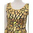 thumbnail image 4 of Kaerm Robe Mini Élégante Sans Manches avec Miroir Scintillant pour Femmes Robe de Cocktail Soirée Clubwear Or TTG, 4 of 7