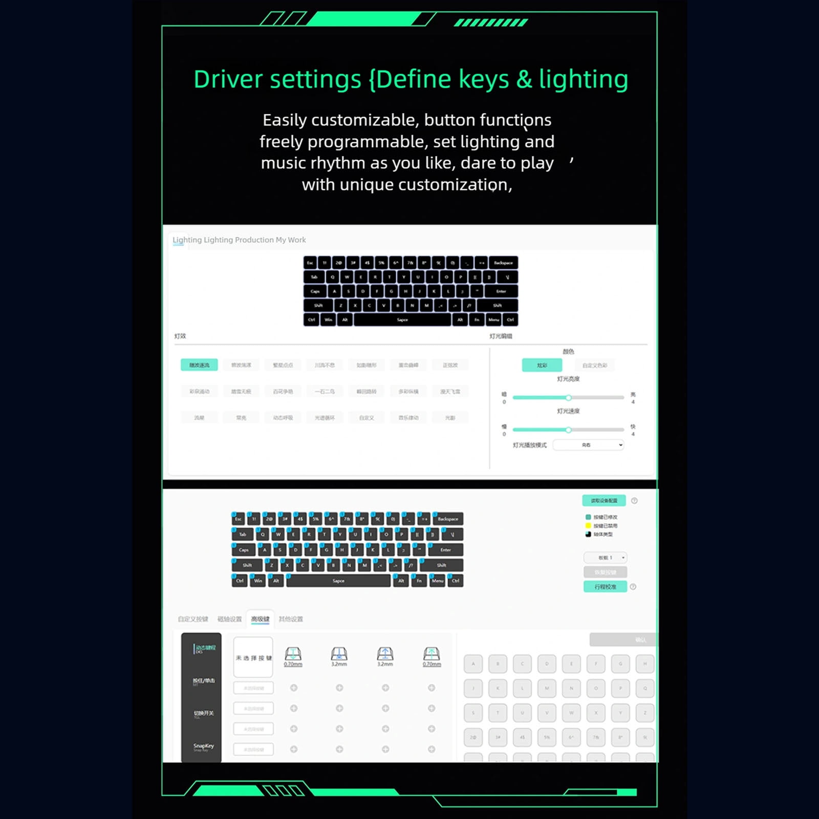 Professional Switches Keyboards 61Keys Ergonomic Layout Adjustable RGBs Backlit For