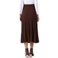 thumbnail image 3 of FALDA MIDI DE PUNTO A LINEA DE CINTURA ALTA VINTAGE CASUAL PARA MUJERES INSPIRE CHIC TAMAÑO L COLOR MARRÓN, 3 of 5