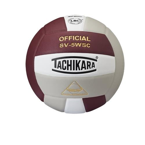 Tachikara Indoor Volleyball SensiTec, Cardinal/White/Silver Gray