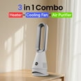 thumbnail image 6 of Faryuan 3-in-1 Bladeless Heater Tower Fan with Filter, 80° Oscillating 10-Speed Cooling Fan with Remote, 9H Timer & Fast Heating for Room, 6 of 7