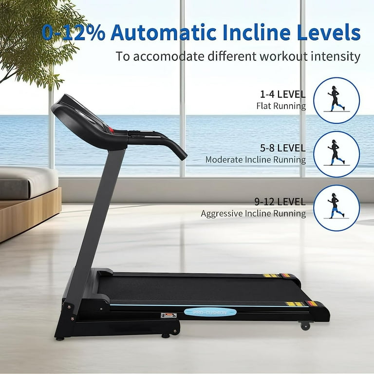 MaxKare Treadmill with Auto Incline Folding Treadmill 12 Incline 2.5 Horse Power 15 Preset for Home Use 8.5 mph Range