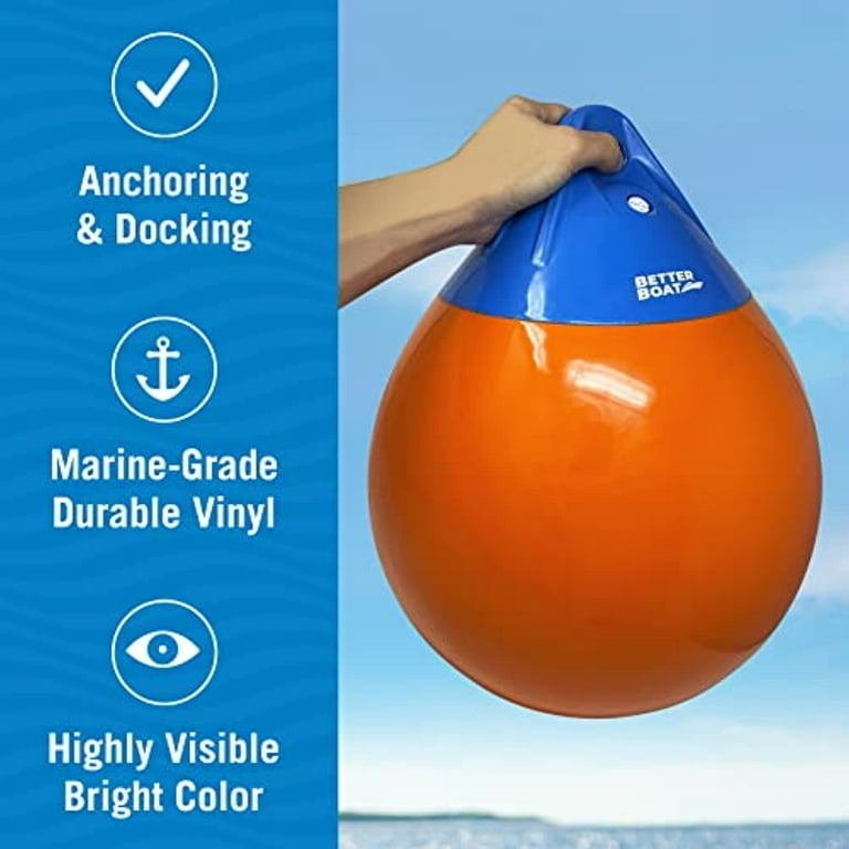 Anchor Bouy and Retrieval Ring 15 inch Vinyl Boat Buoy Balls Round Boat Mooring Buoys, Marker and Anchor Float Ball Floating Pick Up for Rope for Sea