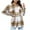 Khaki, variant on Black and Friday Clothing Sales Idoravan Plaid Shirts for Women Winter Jacket Clearance Women Fashion Lattice Lapel Button Casual Long Sleeve Loose Overcoat Coat Red S