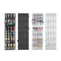 Over the Door/Wall Shoe Organizer, 24 Pocket Hanging Shoe Rack for Closet, Bathroom, RV, Pantry, Camping, White