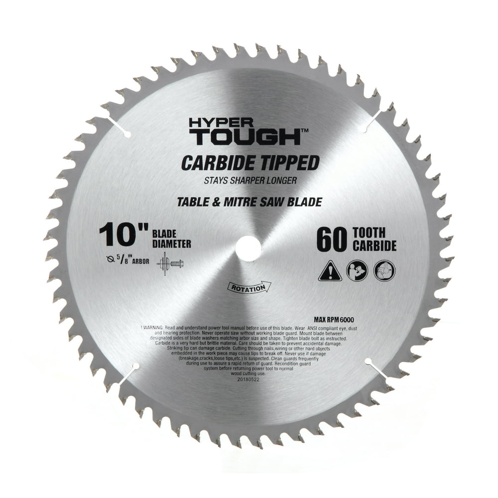 Hyper Tough 10inch Carbide Tipped 60TPI Saw Blade, AU30009K Walmart